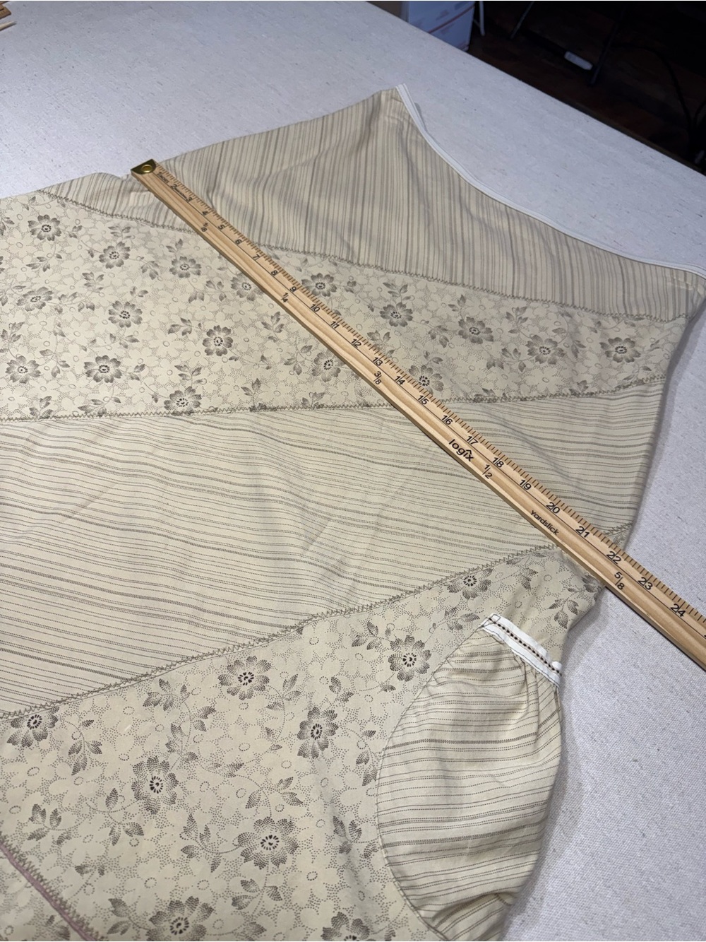 Tiny - Patchwork Floral & Stripe A-Line Skirt - Size Medium Petite - Picture 8 of 11